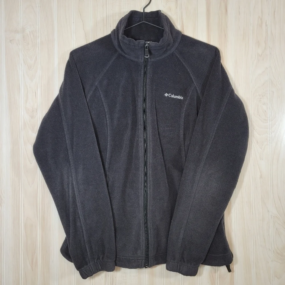 Columbia Black Fleece Full-Zippered Jacket Sz Med